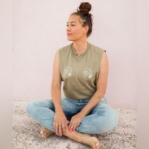 The Little Milk Bar Milk Carton Muscle Tank Green